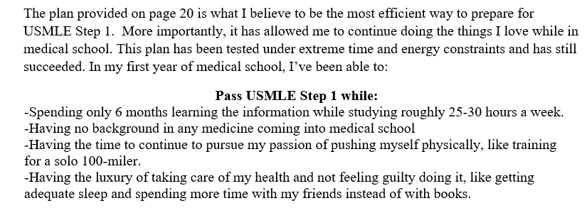 Goals Reached in 1st Year of Medical School