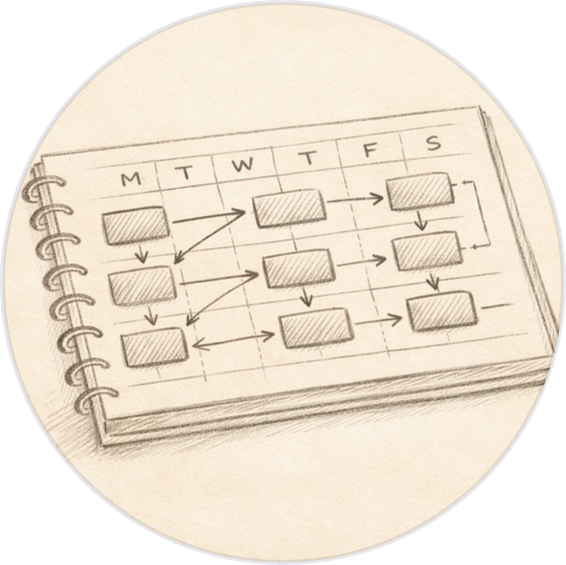 Structured study planning illustration